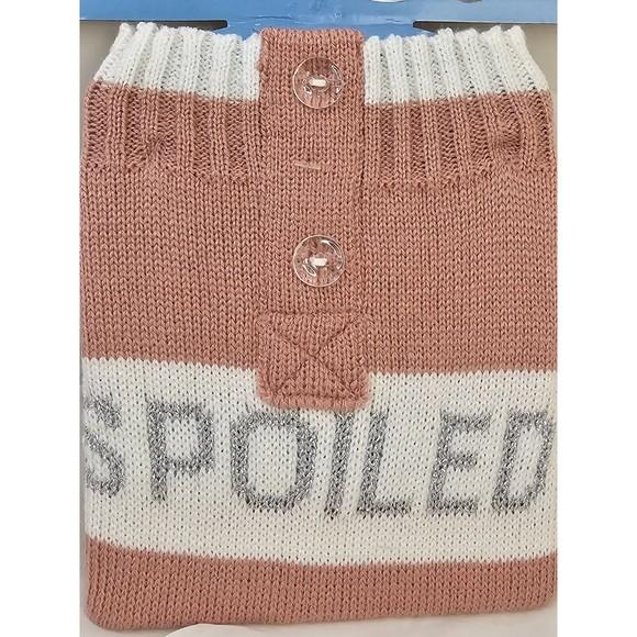 Vibrant Life Pink "Spoiled" Pet Sweater Size Small For Pets 10-20 Lbs 13" Back - Picture 2 of 7